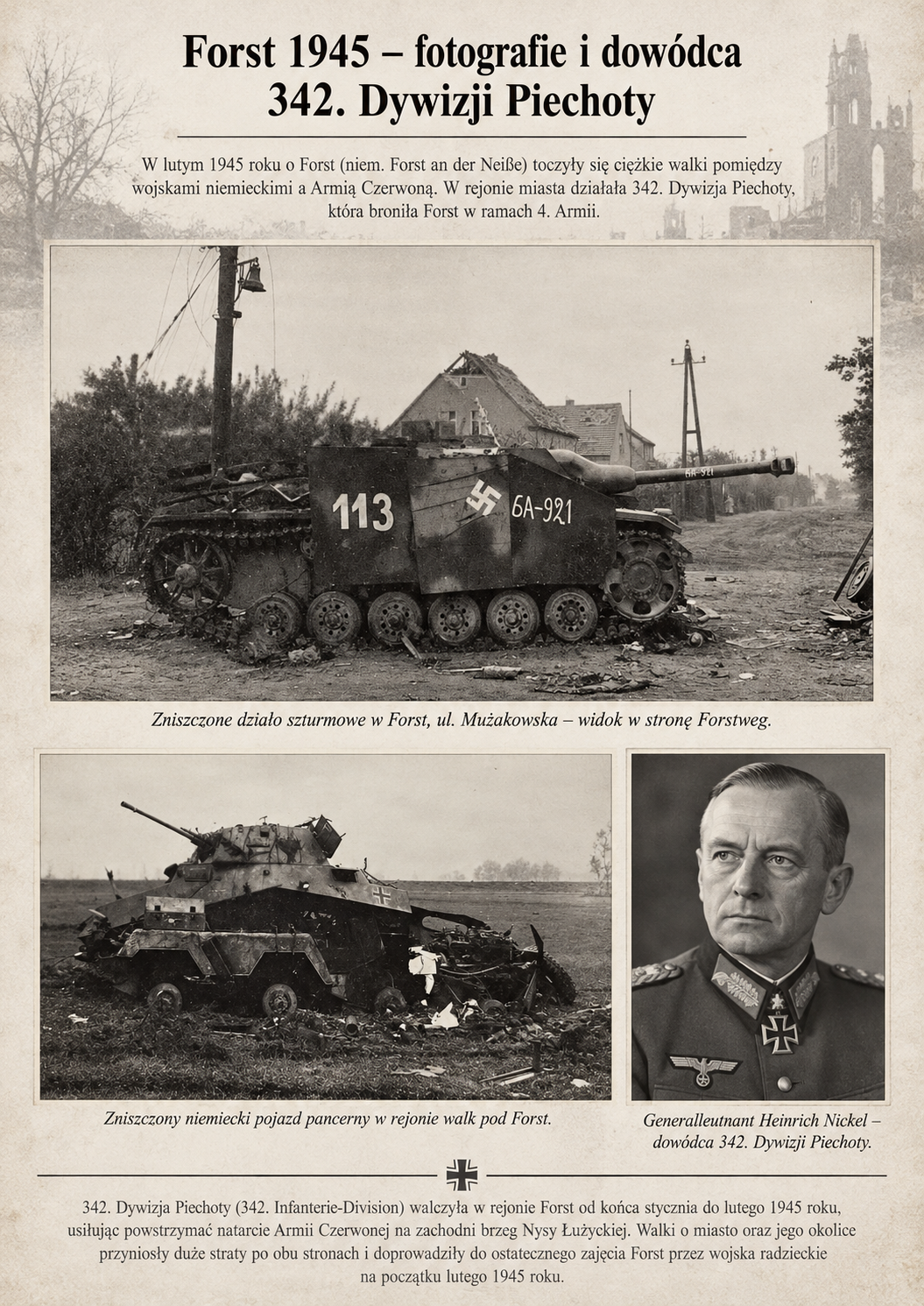 Forst 1945 – Fotografien und Generalleutnant Heinrich Nickel