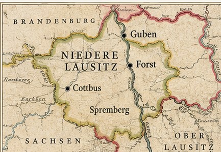 Karte beider Lausitzen