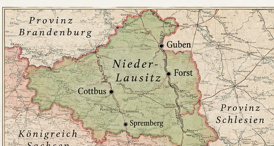 Ethnographische Karte der Lausitz