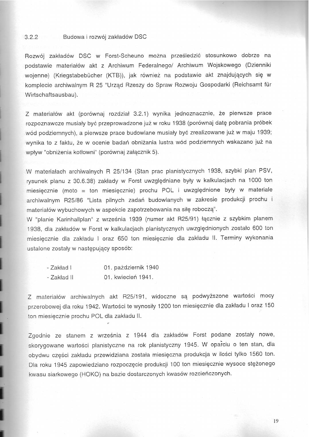 Original G.E.O.S. extract on the Karinhall plan and Forst scheduling