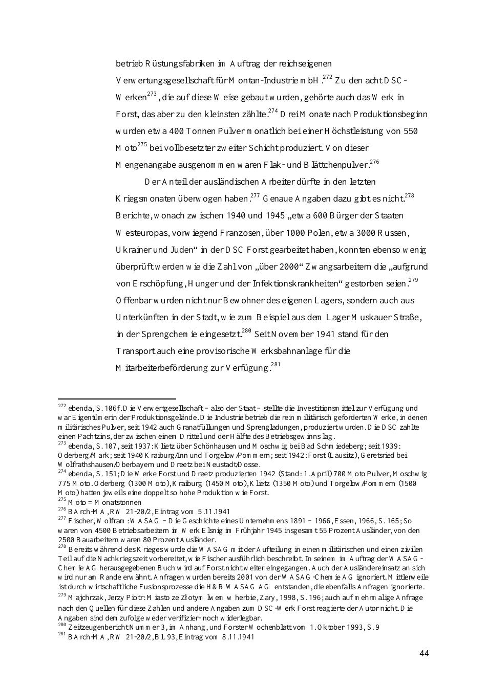 Seite aus der Studie von J. Scholz: DSC Forst — dalszy ciąg dokumentacji / continuation